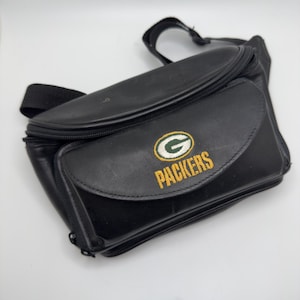 Vintage Green Bay Packers Leather Fanny Pack – NFL Waist Bag – Game Day Tailgate Gear – Sports Fan Gift