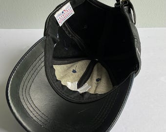 帽子 new york hat real leather casquette Vintage New York Yankees Genuine Leather Strapback Hat – 1990s