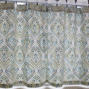 Cafe curtains, kitchen cafe curtains Mill Creek drapery cotton fabric.
