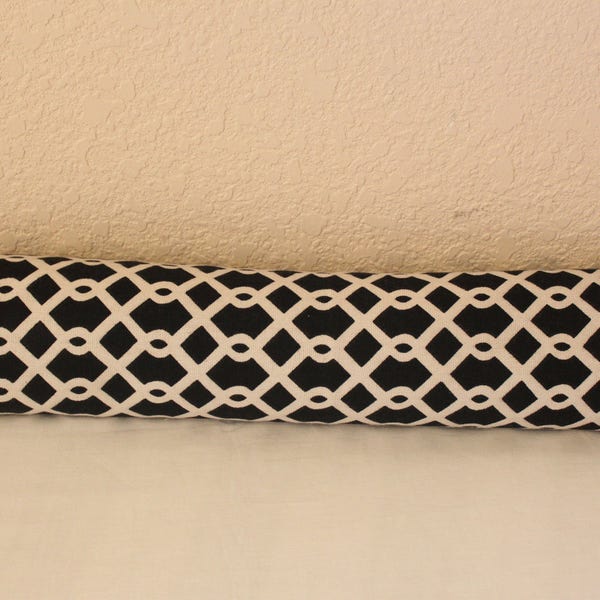 Door draft stoppers, window door snake, fabric by Waverly black and white.  UNFILLED.