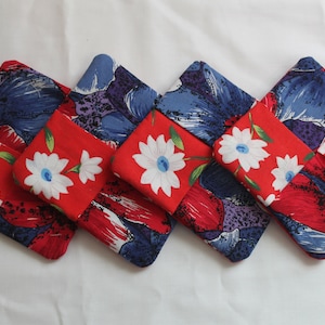 Fabric coasters, patchwork coasters, Set of 4 fabric coasters.