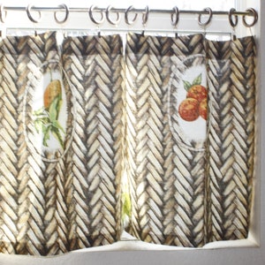 Cafe curtains, kitchen cafe curtains, fruit pattern.