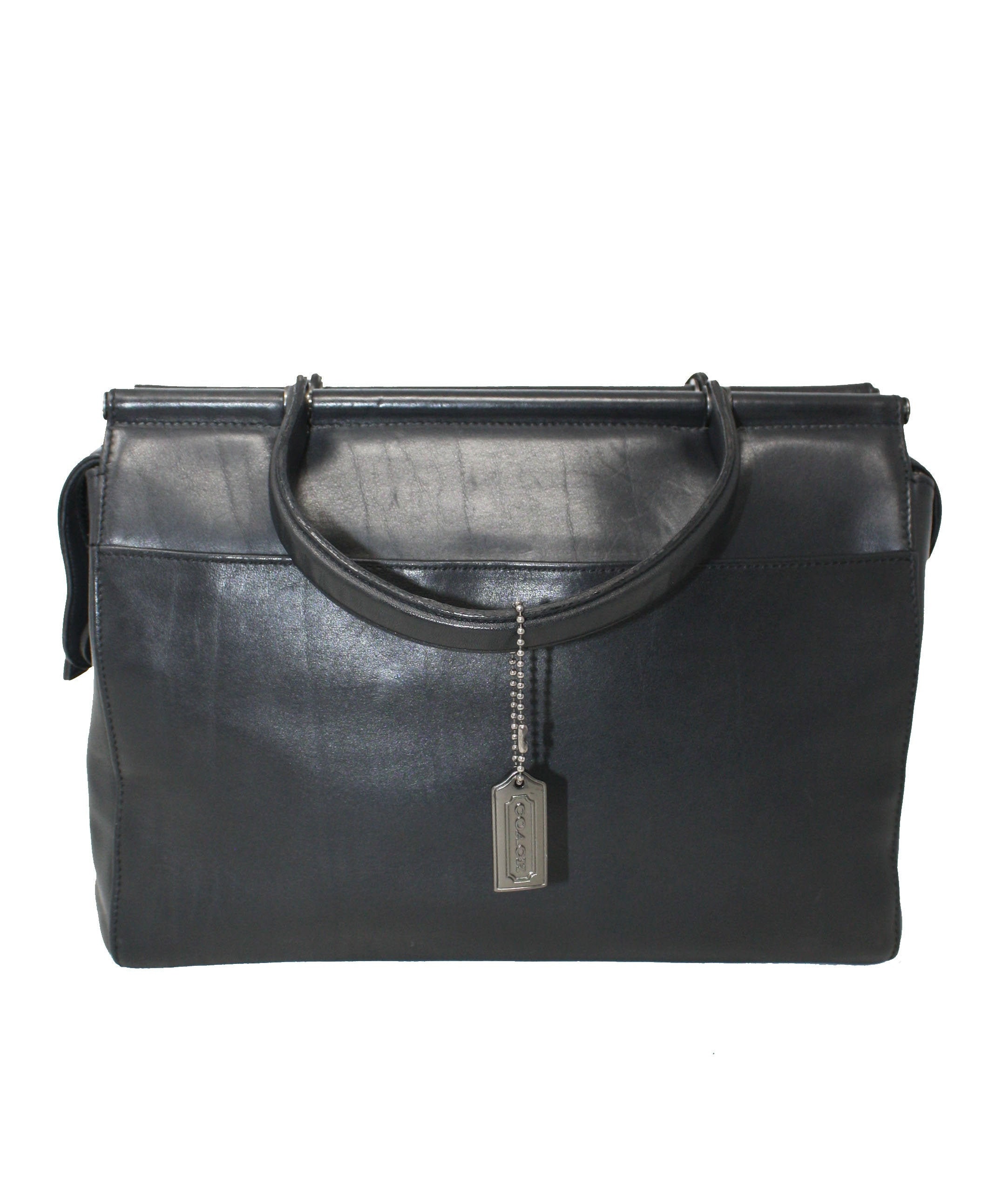 Vintage Coach Whitney Satchel Style 9182 in Black Leather, Lined