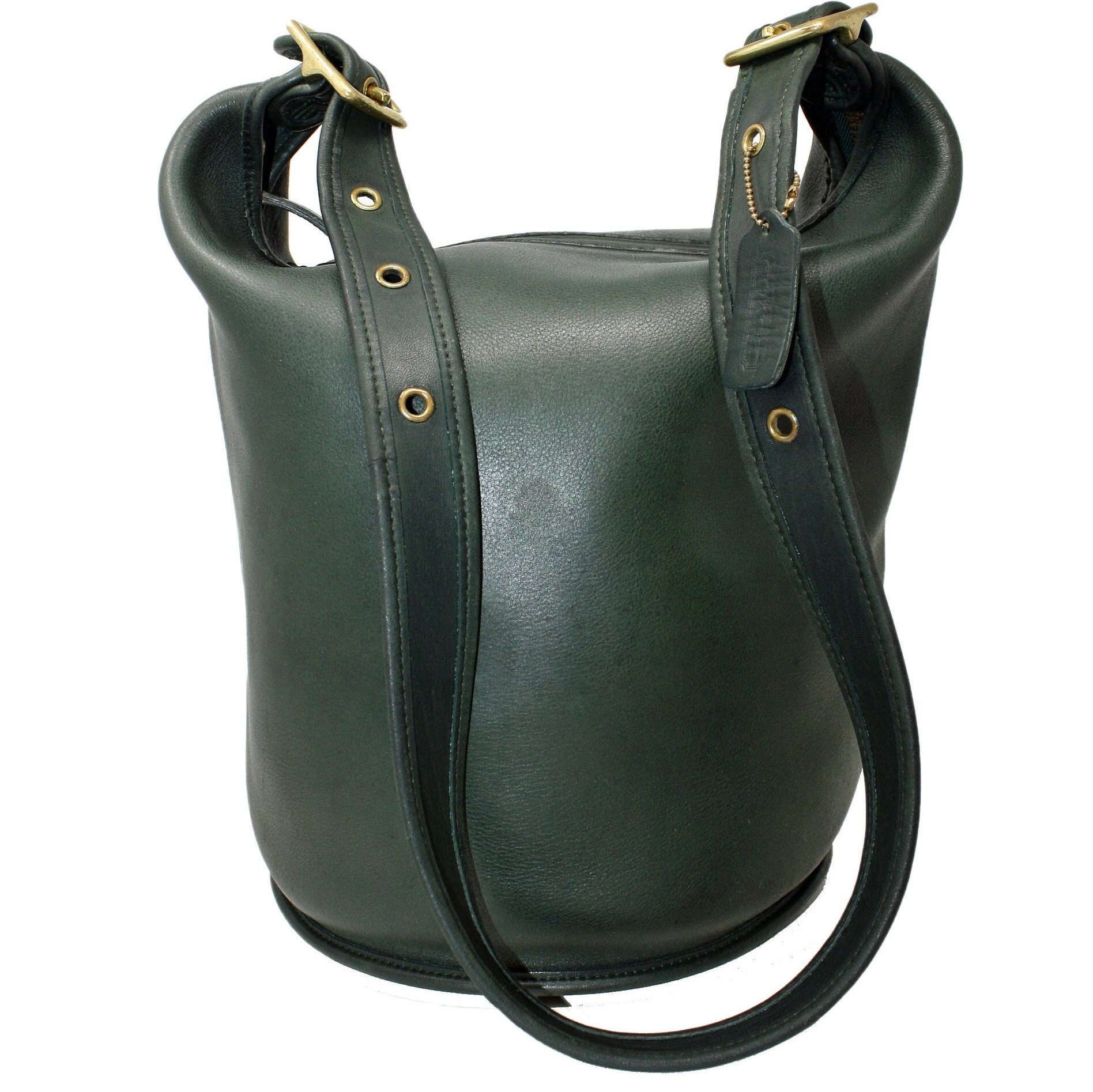 Coach XL Duffel Style 9085 in GREEN Leather, Large Bucket