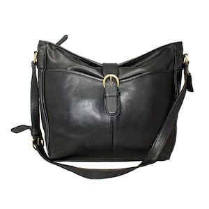 美品 Coach Oneshoulder Bag Black Leather Coach XL Studio Bag Style 4081 in BLACK Leather, Vintage 80's