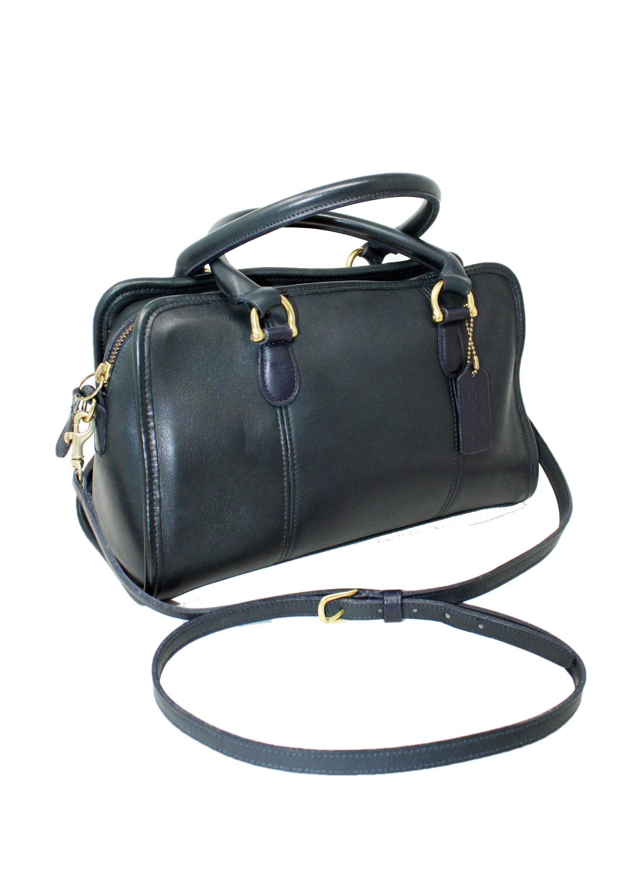 Coach Speedy Doctor Handbag Black Leather 
