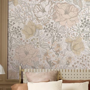 Floral Repositionable Wallpaper, Peel & Stick Wallpaper, Self-Adhesive Wallpaper for Nursery or Girl&#39;s Room, Vinyl Free, Non-Toxic #678L