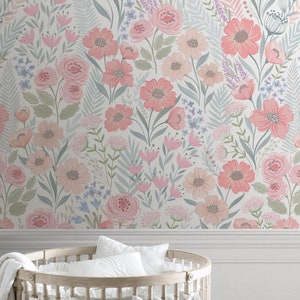 Papier peint amovible repositionnable à fleurs, papier peint en tissu autocollant, papier peint auto-adhésif floral, non toxique sans PVC, #617