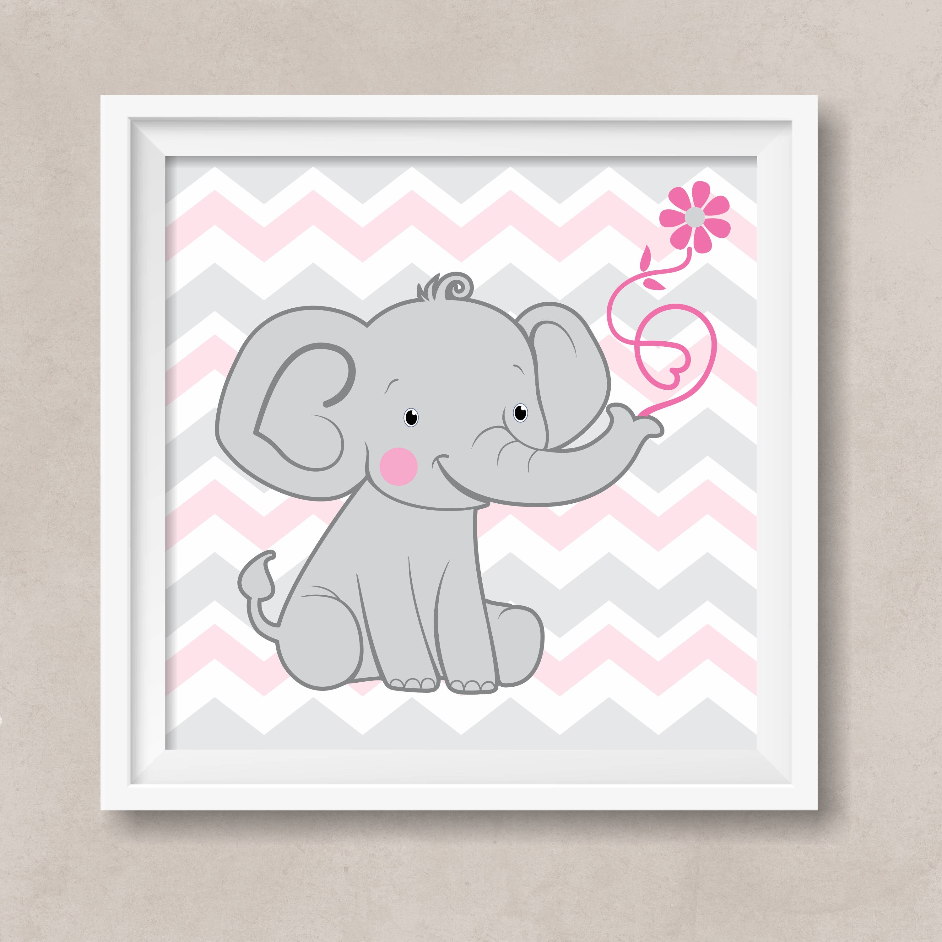 Elephant Printable Art Set for Kid's Room Nursery Wall - Etsy
