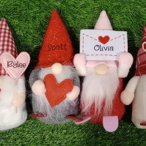 personalized gnomes for Valentines, Valentines day gnomes, personalized plush, Valentines Day gift gnome