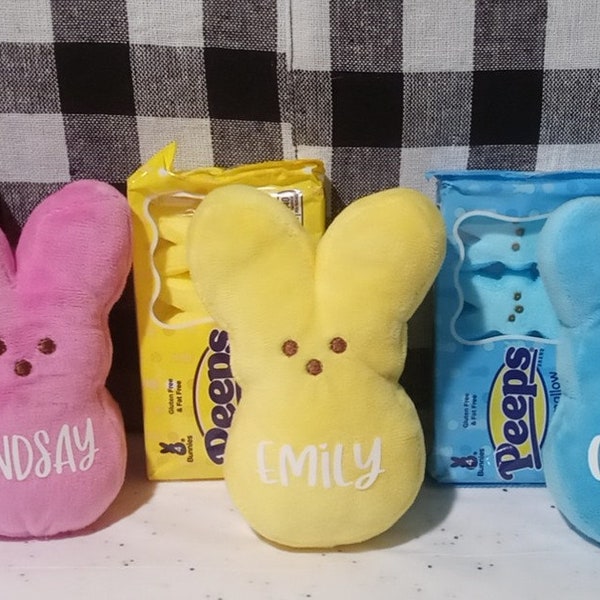 Personalized 6" Plush Peep, Authentic Peep Plush, Easter Peep Bunny, Easter Basket, First Easter, Stuffed Animal, Easter Bunny, Peeps Plush