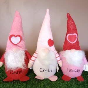 Personalized Valentine’s Day Gnomes, Personalized Gnome, Valentine Gnome, Valentine&#39;s Day Gift, personalized gnomes for Valentines
