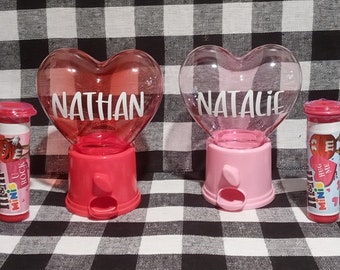 Heart Shaped Candy Dispenser | Personalized Heart Candy Dispenser | Valentine's Day Candy Treats Favors | Pink, Red Heart Dispenser