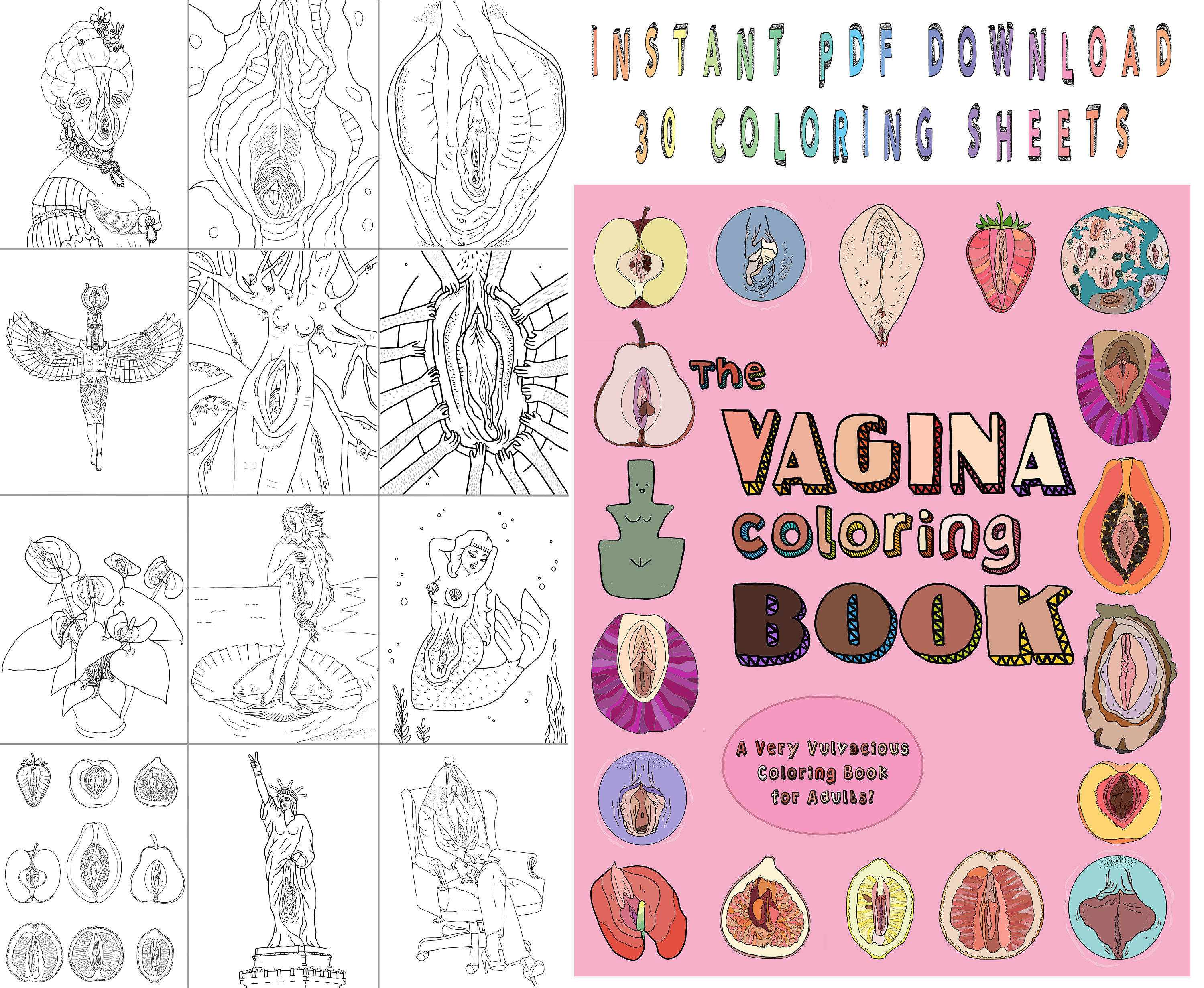 Download The Vagina Coloring Book A Very Vulvacious Coloring Book For Etsy