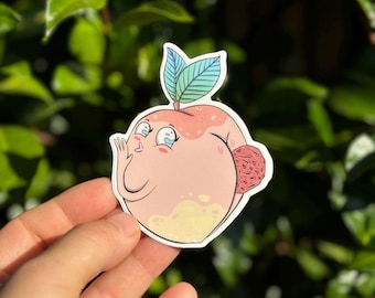 Cute Peach Sticker - Fruit Booty Series- Waterproof/UV Resistant Vinyl