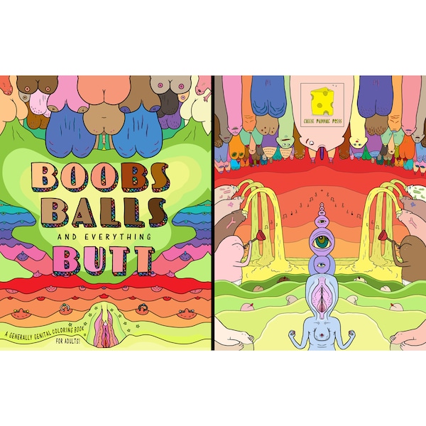 Pechos, bolas y todo lo relacionado con el trasero: ¡un libro para colorear generalmente genital para adultos!
