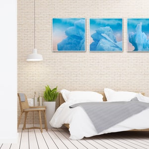 Set Of Three: Iceland Art, Scandinavian Art, Iceberg, Glacier, Nature Photography, Abstract, Gradient, Three Piece Decor, Modern Wall Art