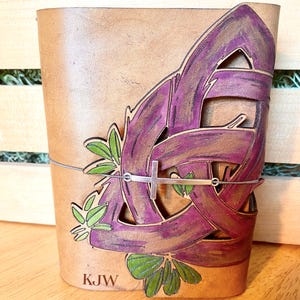Leather journal, Celtic knot, Trinity Knot, Personalization included, custom, sketchbook, notebook, Refillable, truly handmade, 4”x6”, FJ1