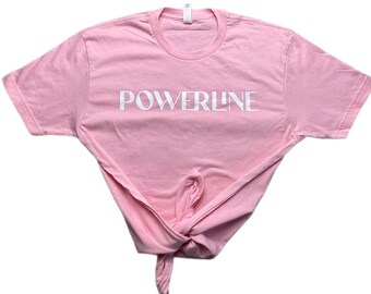 Powerline Cotton Tees Bequeme T-Shirts Mens Womens Unisex Graphic Tshirts Pink Shirts