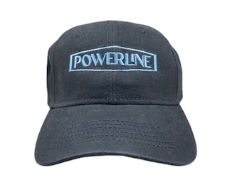 Powerline Baseball Cap Black and Powder Blue Adjustable