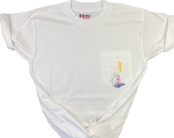 Disney Mermaid Peter Pan Pocket Tshirt Unisex Mens Womens Disneyland Disneyworld Disney Vacation Disney Shirt Princess Shirt Neverland