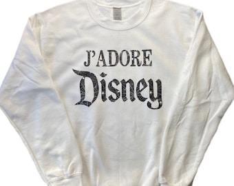J'adore Disney Spiderweb Print Crewneck Sweatshirt Halloween Black and White Sweatshirt Disneyland Disneyworld Paris Disney Vacation
