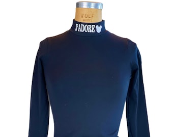 Jadore Disney Long Sleeve Mock Neck Thong Cotton Spandex Jersey Bodysuit Mickey Mouse Disneyland Disneyworld Disney Girl Disney Vacation