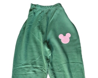 SALE! Jadore Disney Matching Sweatpants Joggers Dark Green Mickey Mouse Disneyland Disneyworld Paris Disney Vacation