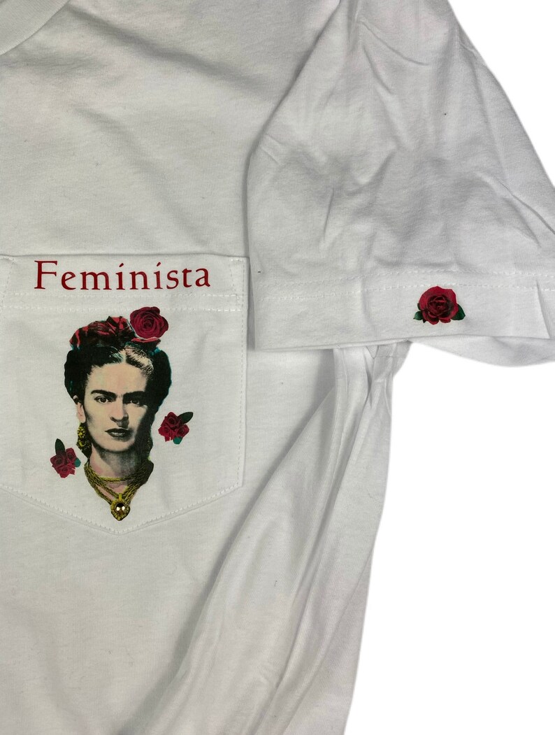 Frida Kahlo Feminist Pocket Tshirt Unisex Mens Womens Mexican Artist Feminista Feminist Shirt Rose Shirt Art Shirt