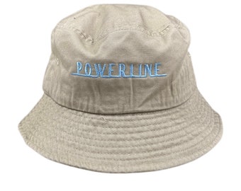 Powerline Bucket Hat Khaki and Blue Cap