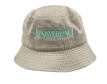 Powerline Bucket Hat Khaki and Green Cap