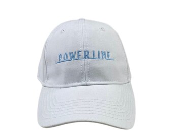 Powerline Baseball Cap White and Powder Blue Adjustable Hat