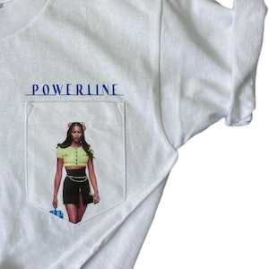 Supermodel Powerline x Naomi Campbell Pocket Tshirt Unisex Mens Womens 90&#39;s Supermodels 90&#39;s Fashion 90&#39;s Shirts