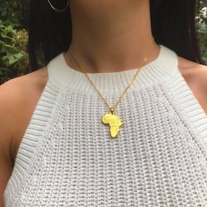 Afrikakarta Chokerhalsband Guld Choker Choker med Berlock Karthalsband Tribal Choker Svart Choker Chokers för kvinnor Gåva