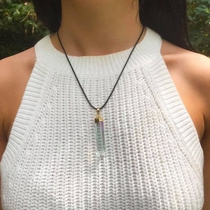 Aura Quartz Crystal Choker Necklace Irridescent Choker Choker with Charm Crystal Choker Gemstone Choker Black Choker Chokers for women Gift