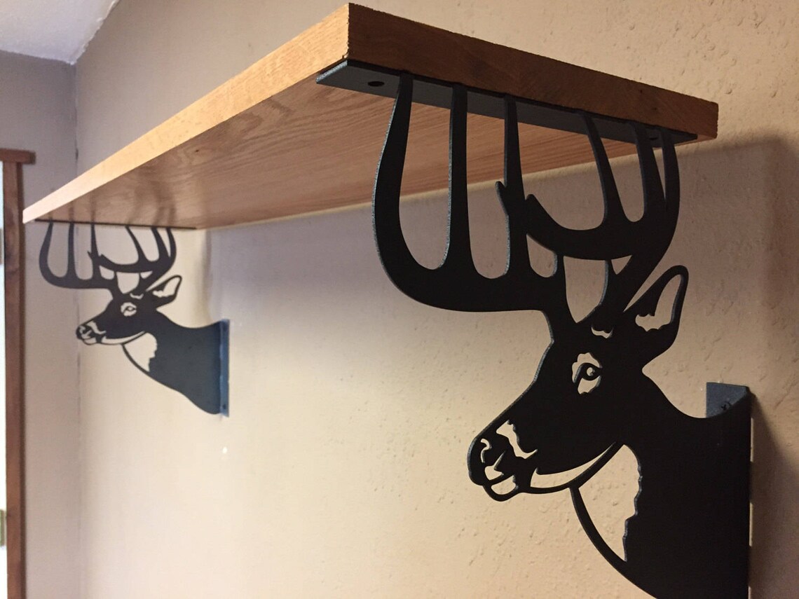 Wildlife Whitetail Deer Buck Shelf Brackets for 12 and Etsy