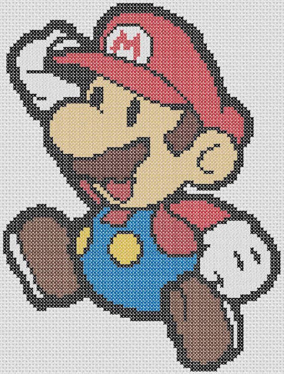 Mario Cross Stitch Pattern INSTANT DOWNLOAD 17-03-SM | Etsy
