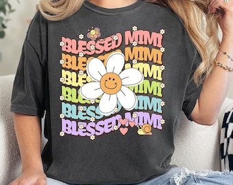 Blessed Mimi Shirt Comfort Colors, Retro Daisies Mimi T Shirt, New Mimi Tee, Mimi Gift, Mothers Day Gift