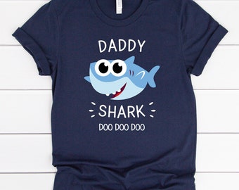 Daddy Shark Shirt, Dad Shirt, Dad Tees, Dad Gift, Gift for Dad, Shark Family Shirt Set Matching, Fathers Day Shirt