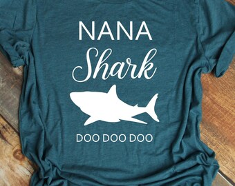 Camiseta Nana, Camiseta Nana Shark Unisex, Camiseta de abuela, Abuela Tiburón, Camiseta Nana Shark, Camiseta Nana, Camiseta Mimi, Regalo para abuela