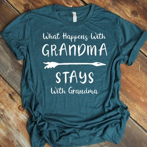 Grandma Gift, What Happens With Grandma Stays With Grandma Unisex Shirt, Grandma Shirt, Nana Shirt, Mimi Shirt, Gigi Shirt
