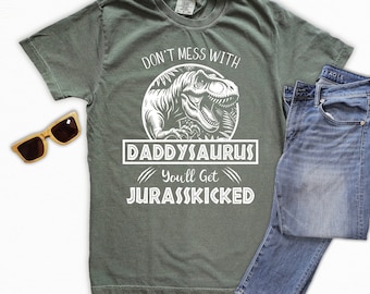 Dad Shirt Comfort Colors, Daddysaurus Shirt, Dad Gift, Dinosaur Dad T Shirt, Fathers Day Shirt, Gift for Dad, Dad Birthday Shirt