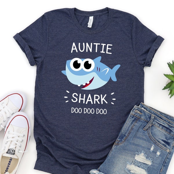 Auntie Shark Shirt Unisex, Aunt Shirt, Auntie Shirt, Cute Aunt Tees, Aunt Gift, Gift for Auntie, Shark Family Shirts, Matching Shirts