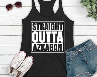 Women's Vacation Tank Top, Straight Outta Azkaban Tank, Nerd, Geek, Book Worm Shirt, Wizard Shirt, Wizard Tank Top