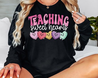 Teacher Shirt Long Sleeve, Valentines Day Teacher T Shirt, Valentines Gift for Teacher, 1st Grade Teacher, Kindergarten Teacher, School Tee