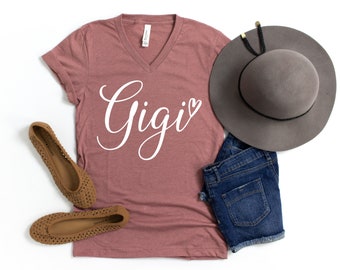 Gigi Shirt Unisex V Neck, Gigi T Shirt, Gigi Gift, Grandma Shirt, Mothers Day, Gift For Gigi, Gigi Birthday