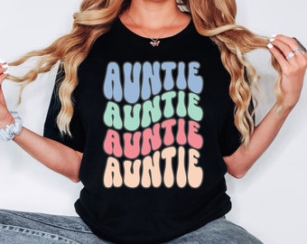 Retro Auntie Shirt, Vintage Retro Aunt T Shirt, New Aunt Tee, Aunt Gift, Gift for Auntie, Favorite Aunt T-Shirt