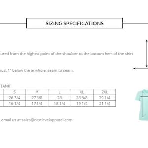 May include: Sizing chart for a women's racerback tank top. The chart shows the measurements for the high point shoulder and bust width in inches for sizes XS, S, M, L, XL, and 2XL. The chart also includes the style number 6733.