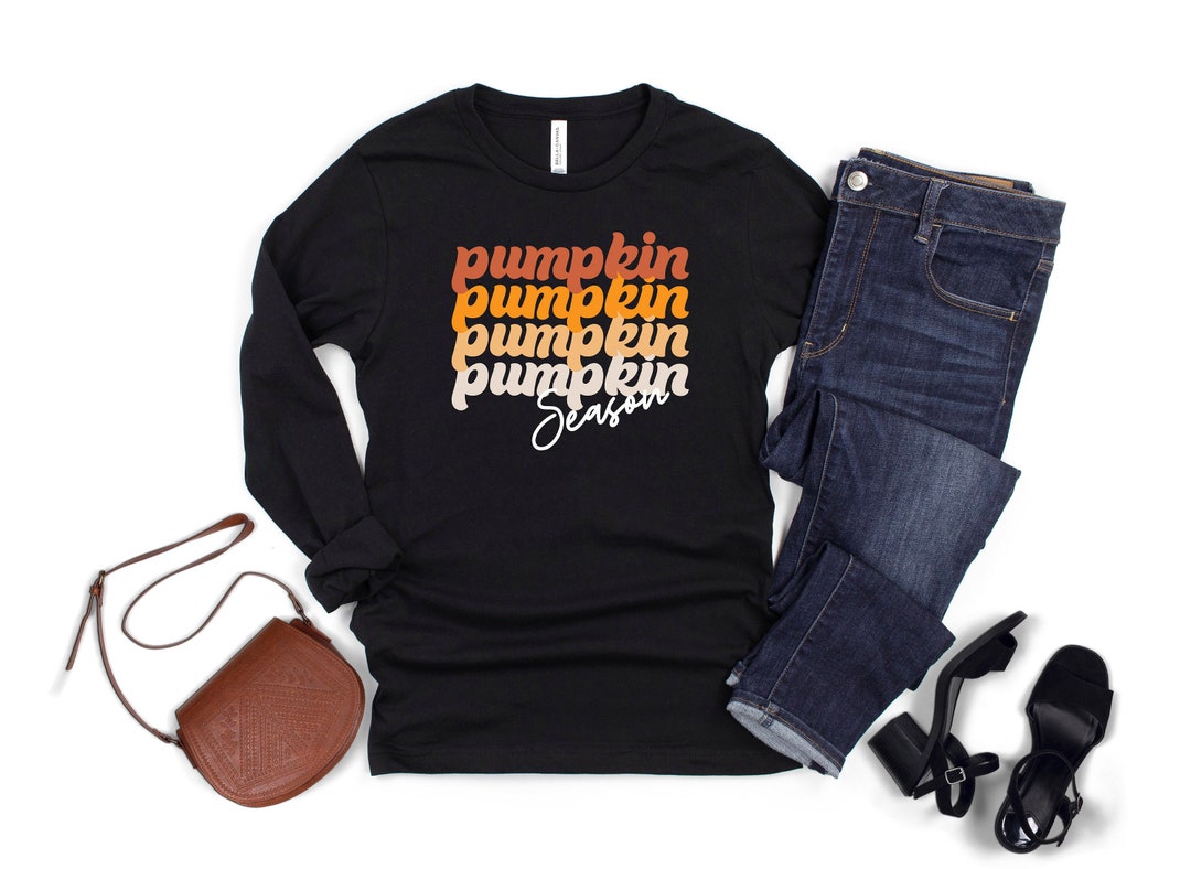 Pumpkin Shirt Long Sleeve Unisex Pumpkin Season Shirt Long - Etsy