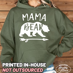 Mama Bear Hoodie, Mom Hoodie, Mom Sweatshirt, Bear Family Shirts, Mom Shirt, Gift for Mom, Handmade